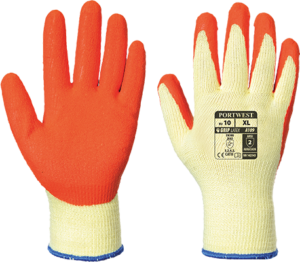 (A109) Yellow/Orange Grip Glove (With Retail Bag)