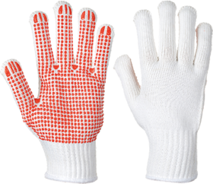 (A112) Heavyweight Polka Dot Glove - Red/White