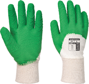 (A171) Green Latex Open Back Crinkle Glove