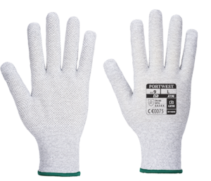(A196) Antistatic Micro Dot Glove - Grey/White