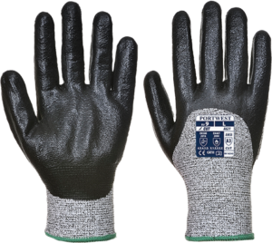 (A621) Black Cut 3/4 Nitrile Foam Glove