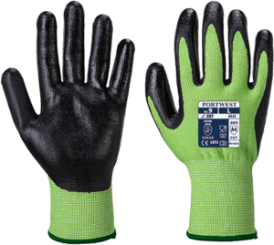 (A645) Green Cut Glove - Green/Black