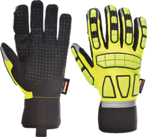 (A725) Yellow Safety Impact Glove Lined