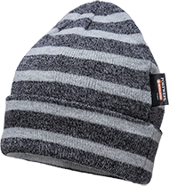 (B024) Striped Insulated Knit Cap Insulatex Lined