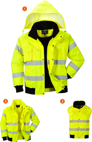 (C467) Hi-Vis 3-In-1 Bomber Jacket
