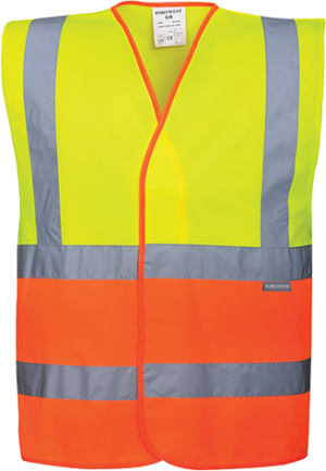 (C481) Two Tone Hi-Vis Vest - Yellow/Orange