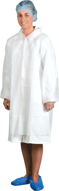 (D118) White Disposable Visitors Coat (Pack of 200)