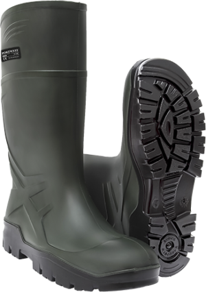 (FD90) Portwest Green PU Non Safety Wellington O4 CI FO