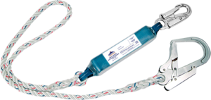 (FP23) White Single Lanyard with Shock Absorber