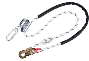 (FP26) White Work Positioning Lanyard with Grip Adjuster