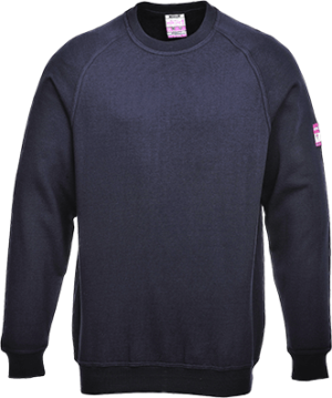 (FR12) Navy Flame Resistant Anti-Static Long Sleeve Sweatshirt
