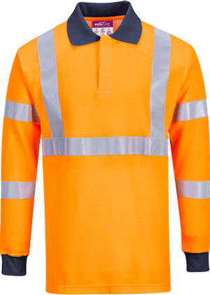 (FR76) Orange Flame Resistant Ris Polo Shirt