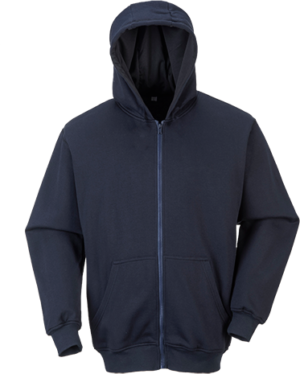 (FR81) Navy FR Zip Front Hooded Sweatshirt
