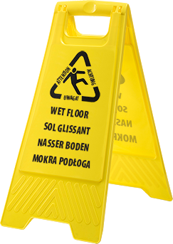 (HV21) Yellow Euro Wet Floor Warning Sign