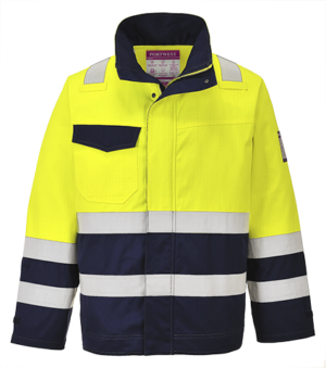 (MV25) Hi-Vis Modaflame Jacket - Yellow/Navy