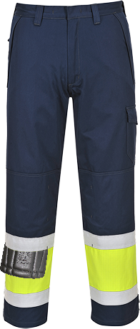 (MV26) Hi-Vis Modaflame Trouser - Yellow/Navy