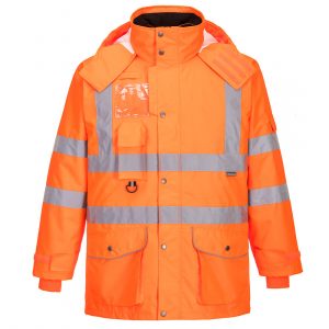 (RT27) Orange Hi-Vis 7-In-1 Traffic Jacket RIS