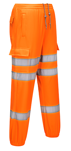 (RT48) Orange Hi-Vis Jogging Bottoms