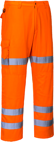 (RT49) Orange Hi-Vis Three Band Combat Trousers