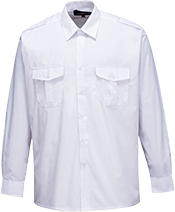 (S102) White Pilot Shirt Long Sleeves