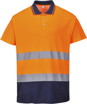 (S174) Two Tone Cotton Comfort Polo