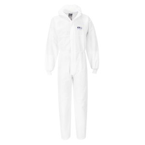 (ST35)Biztex SMS Coverall with Knitted Cuff Type 5/6 - White