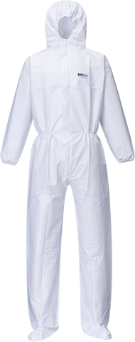 (ST41) Biztex Microporous Coverall with Boot Covers Type 6/5 - White