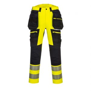 (DX442) Yellow/Black DX4 Hi-Vis Detachable Holster Pocket Trouser