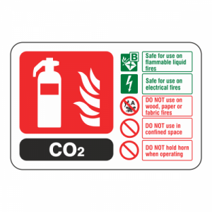 CO2 Fire Extinguisher ID Sign (Landscape)