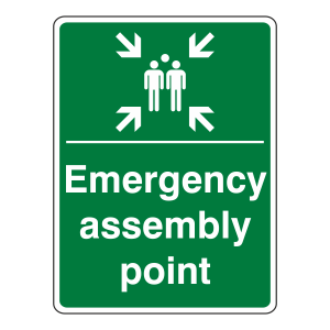 Emergency Assembly Point With People (Portrait) Sign