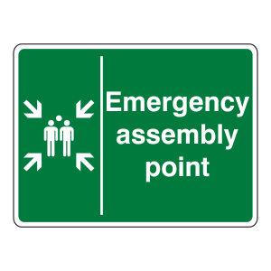 Emergency Assembly Point with People Sign