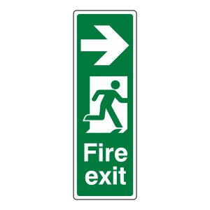 Fire Exit Arrow Right Sign (Portrait)