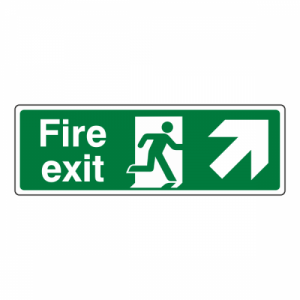Fire Exit Arrow Up Right Sign