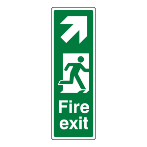 Fire Exit Arrow Up Right Sign (Portrait)