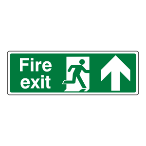 Fire Exit Arrow Up Sign