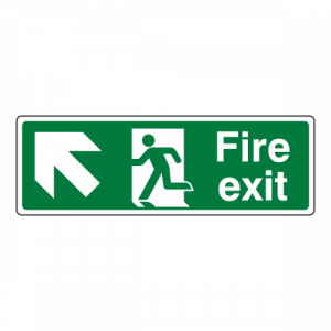 Fire Exit Arrow Up Left Sign