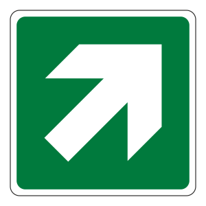 Fire Exit Diagonal Sign (Logo)