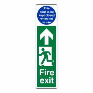 Fire Exit Door Plate Man Left - Door To Be Kept Closed When Not In Use Sign
