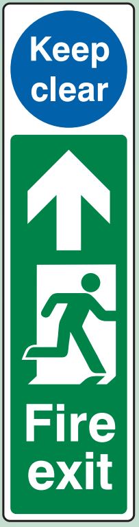 Fire Exit Door Plate Man Right - Keep Clear Sign