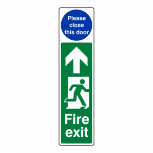 Fire Exit Door Plate Man Right - Please Close This Door Sign