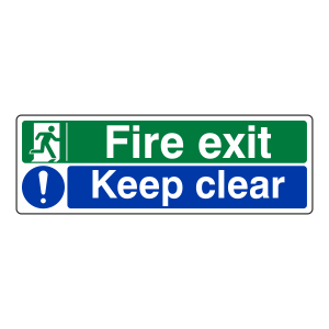 Fire Exit / Keep Clear Sign