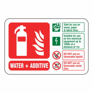Water + Additive Extinguisher ID Sign (Landscape)