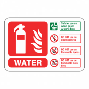Water Fire Extinguisher ID Sign (Landscape)