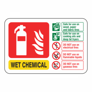 Wet Chemical Fire Extinguisher ID Sign (Landscape)
