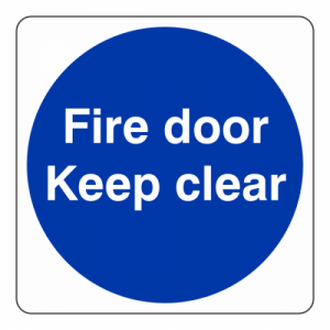 Fire Door Keep Clear Sign (Square)