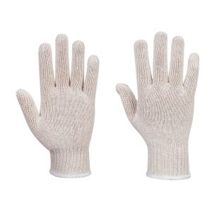 (A030) White String Knit Liner Gloves (300 Pairs)