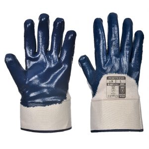 (A301) Large Navy Nitrile Safety Cuff Gauntlet