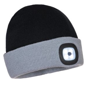 (B034) Two Tone LED Rechargeable Beanie