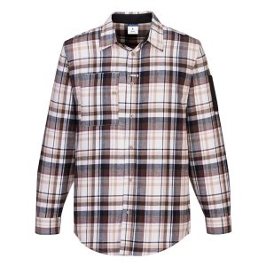 (KX370) KX3 Brown Check Work Shirt